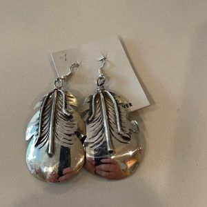 Navajo Sterling Silver Feather Earrings